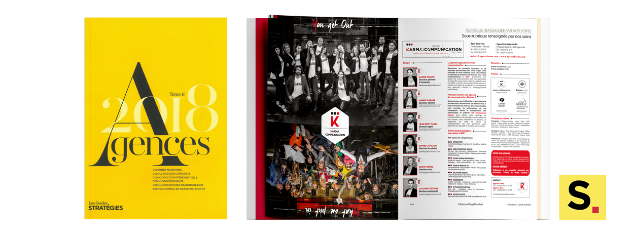 agence karma parution magazine guide des agence stratégies 2018